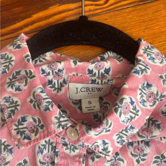 J. Crew Pink Block Print Shirt - Picture 3 of 6